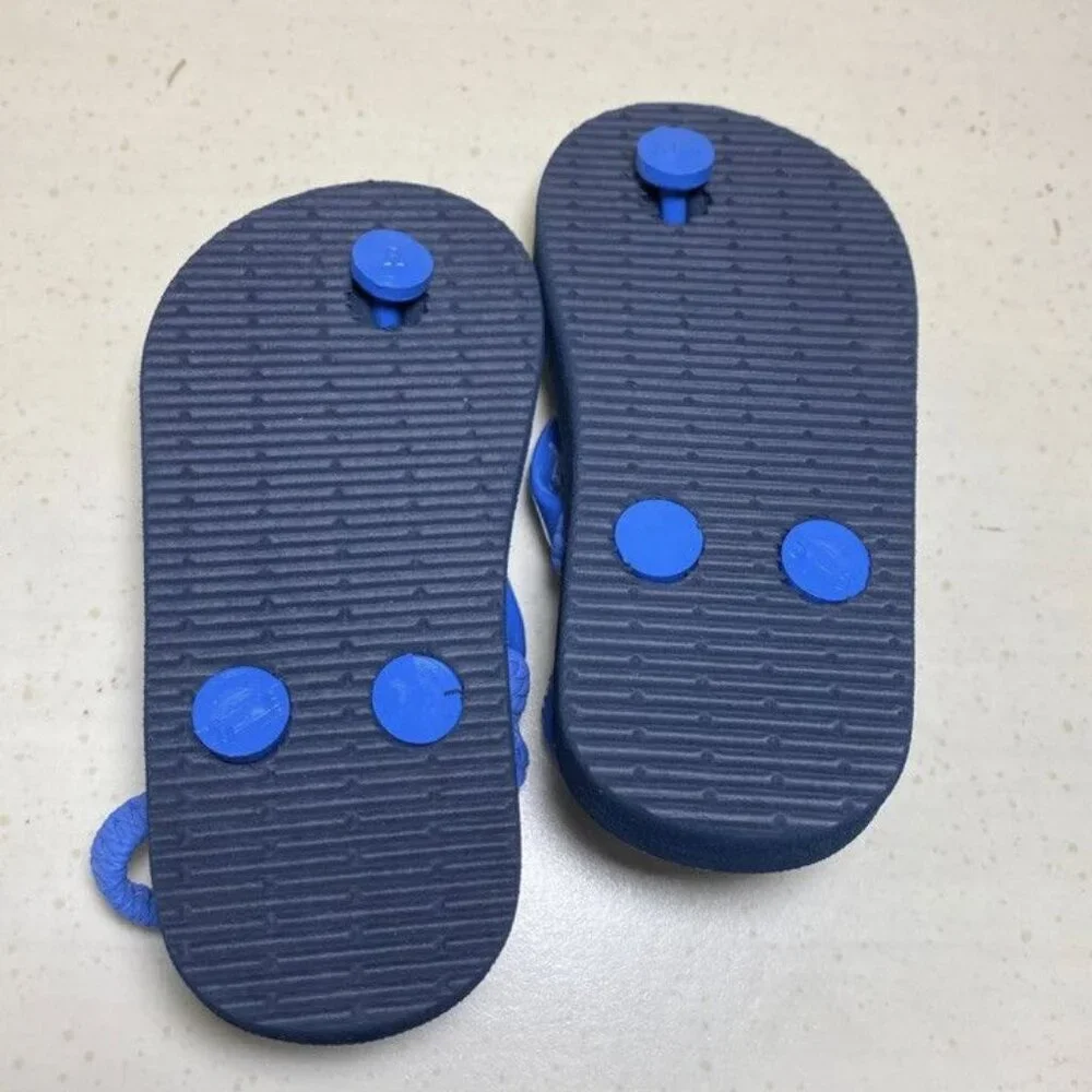 toddler girls navy flip flops white polka dot size 5 /6